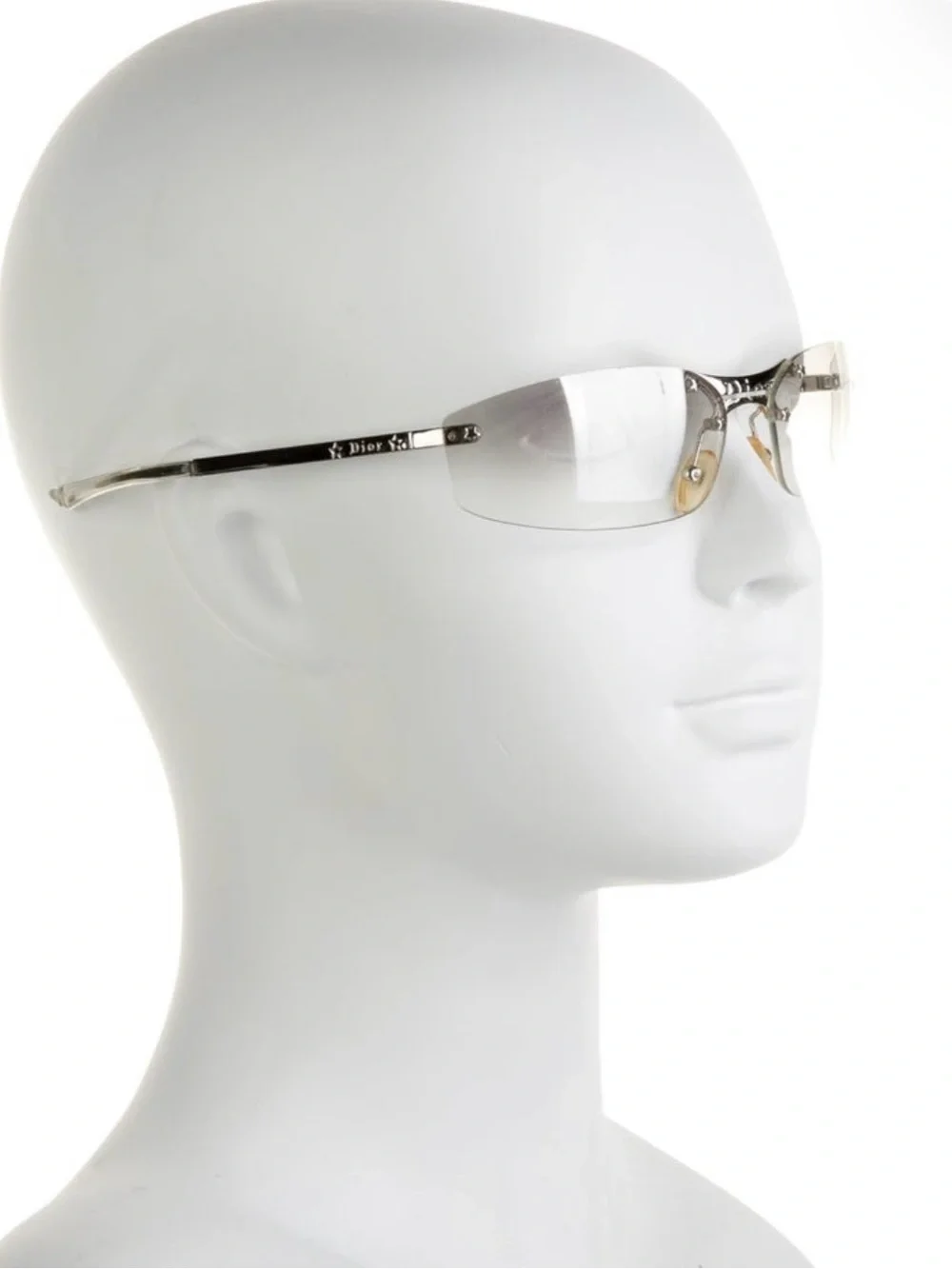 Dior Rimless Clear Lens Women’s Glasses with Silver Temples